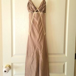 Woman's silk criss cross back dress w/ slight beading